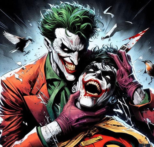 Joker Vs Robin Comic Art Print Poster