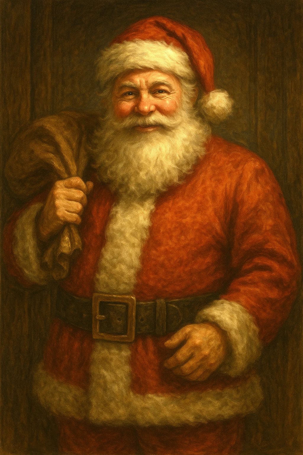 Jolly Santa Claus Art Keychain Kris Kringle Christmas North Pole
