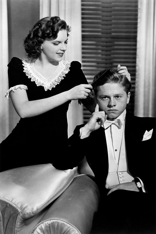 Judy Garland Combing Mickey Rooneys Hair Print Wall Art Home Poster