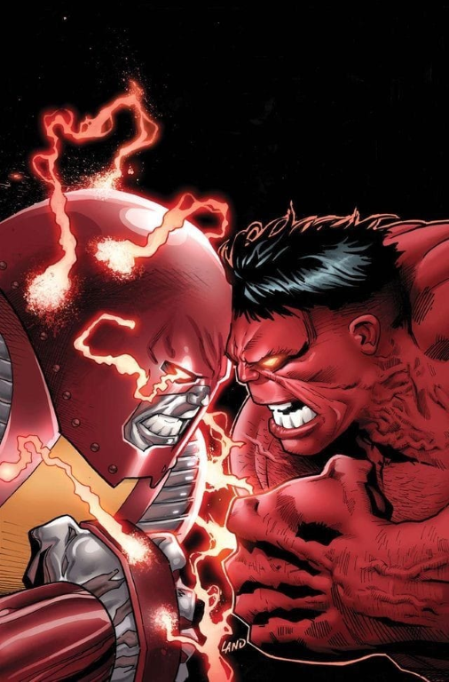 Juggernaut Red Hulk Faceoff 234 Print Poster