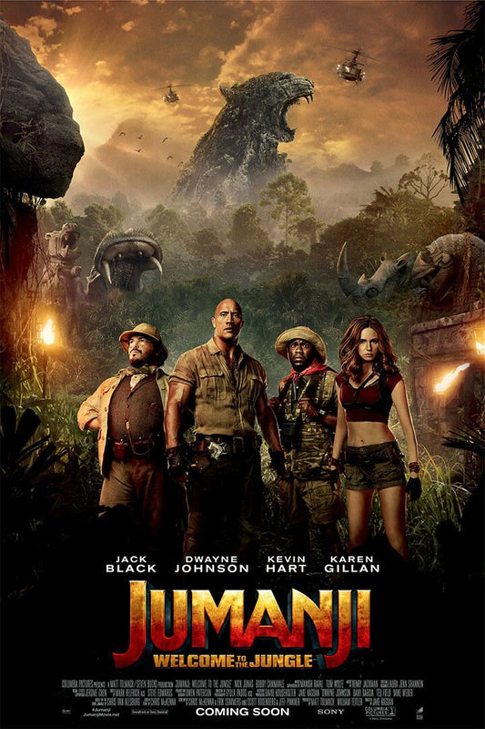 Jumanji 2018 Movie Kevin Hart Dwayne Johnson Action Wall Art Home Poster