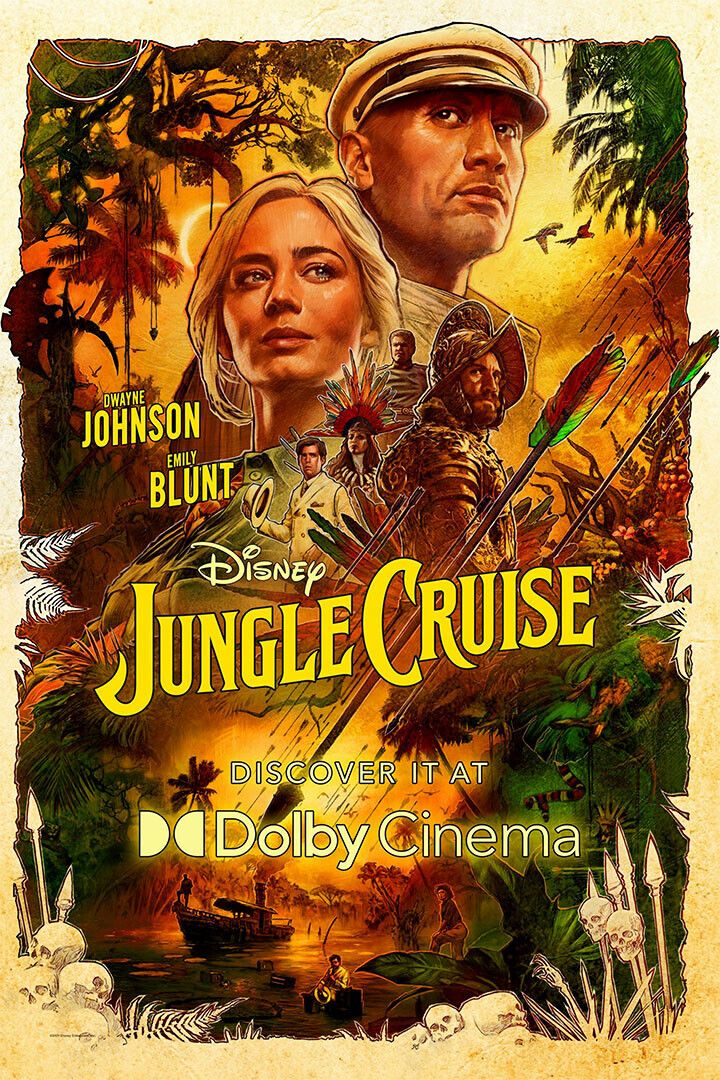 Jungle Cruise Full Character Movie 2021 Riverboat Wall Art Home Poster