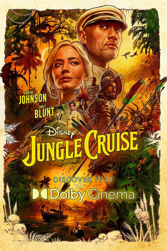 Jungle Cruise Full Character Movie 2021 Riverboat Wall Art Home Poster