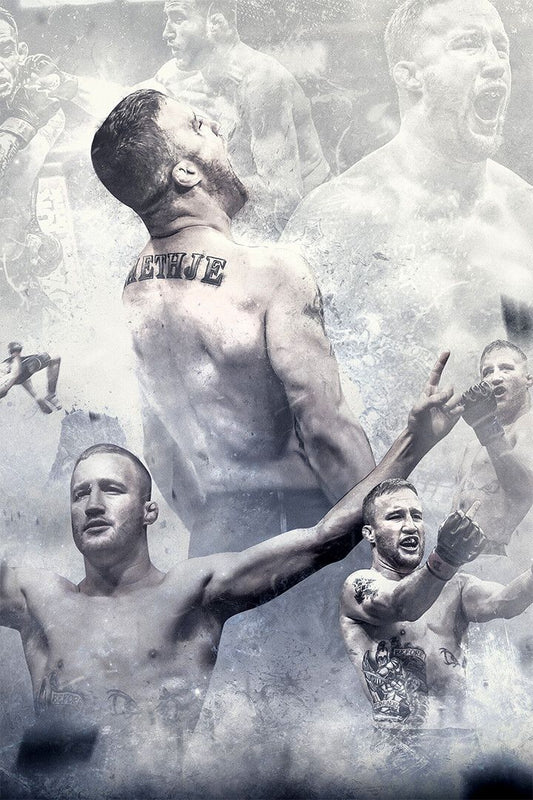 Justin Gaethje Martial Artist Victory Scream Art Home Decor Poster