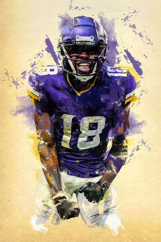 Justin Jefferson Minnesota Vikings American Football Wall Art Poster