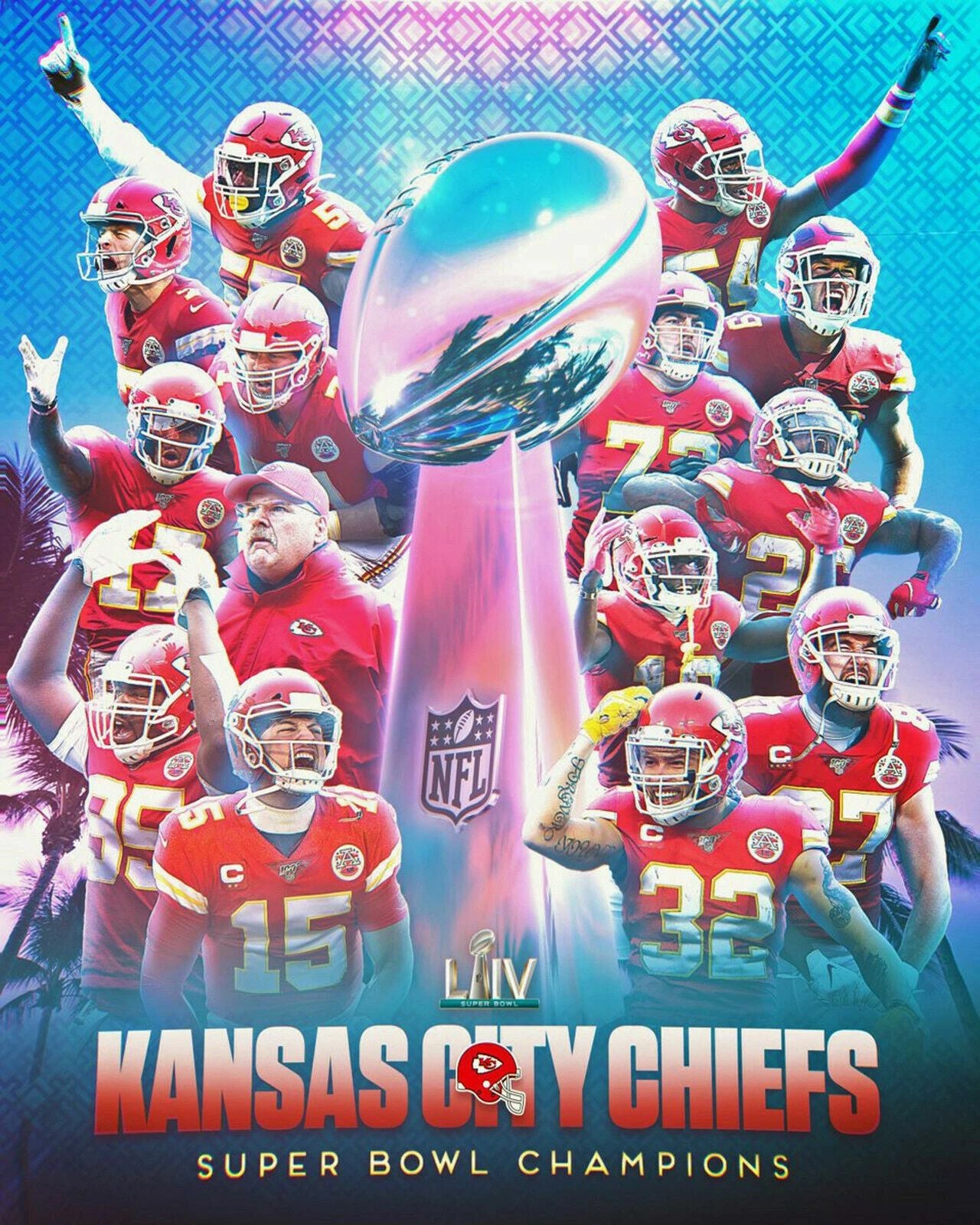 Kansas City Chiefs Sbliv Champs Team Photo Football Picture Nfl Kc