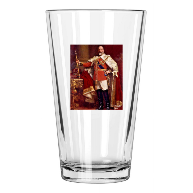 King Edward Vii Of The Uk Photo Painting Pint Beer Drinking Glass