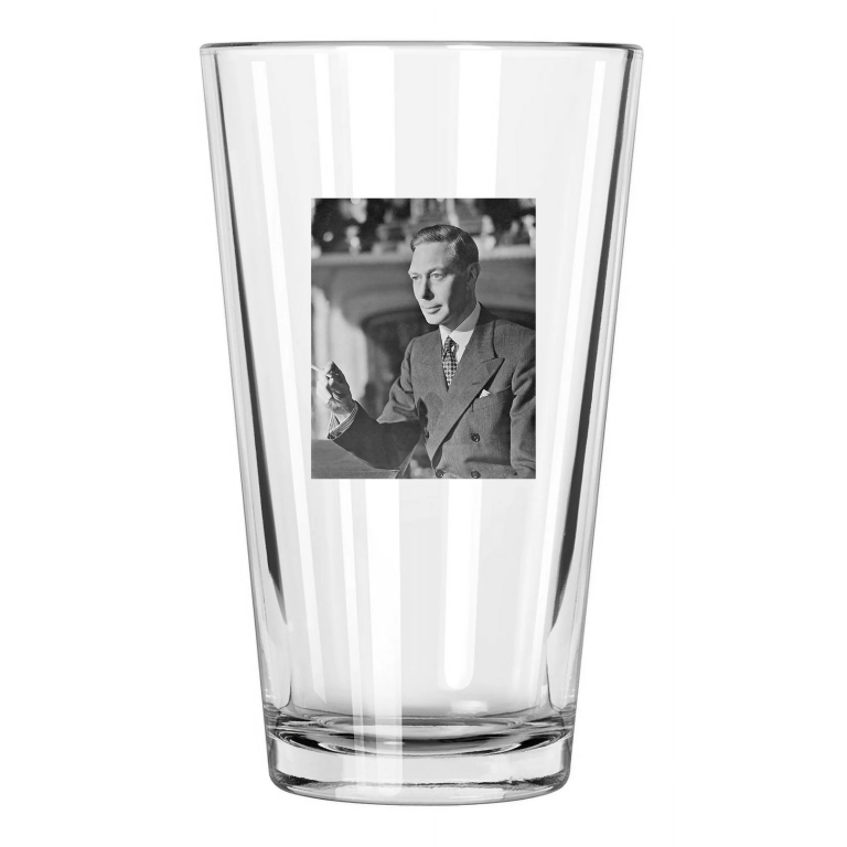 King George Vi Of The United Kingdom Photo Cigarette Pint Beer Drinking Glass
