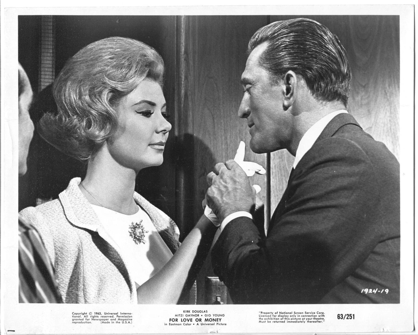 Kirk Douglas Mitzi Gaynor For Love Or Money Movie Picture Keychain Print