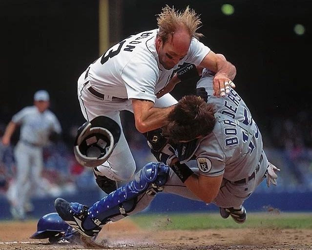 Kirk Gibson & Pat Borders Photo Detroit Tigers Royals Picture Baseball Mlb
