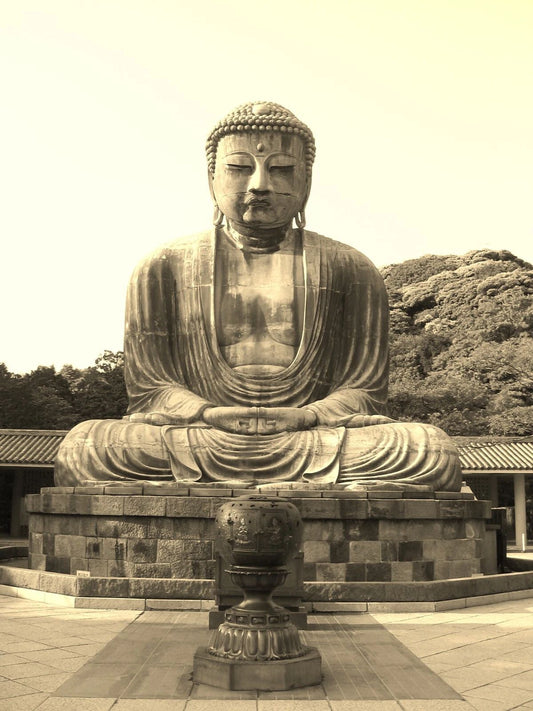 Kamakura Daibutsu 13Th Century Bronze Buddha Statue Retro Poster Photo