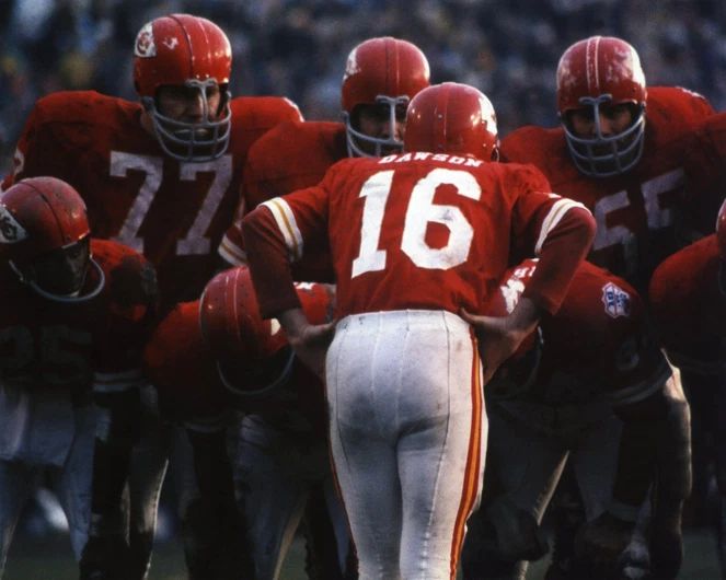 Kansas City Chiefs Len Dawson Glossy Keychain Football Huddle Print Hof 87