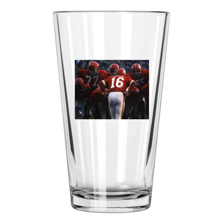 Kansas City Chiefs Len Dawson Football Huddle Hof 87 Pint Beer Drinking Glass