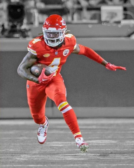 Kansas City Chiefs Rashee Rice Glossy Photo Spotlight Print Poster