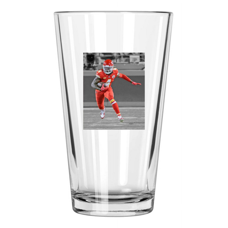 Kansas City Chiefs Rashee Rice Photo Spotlight Pint Beer Drinking Glass