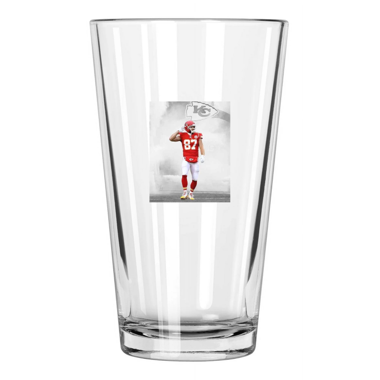 Kansas City Chiefs Travis Kelce Photo Spotlight 2 Pint Beer Drinking Glass