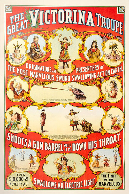 Karmi Novelty Act 1900S Vintage Unusual Magician Variety Wall Poster