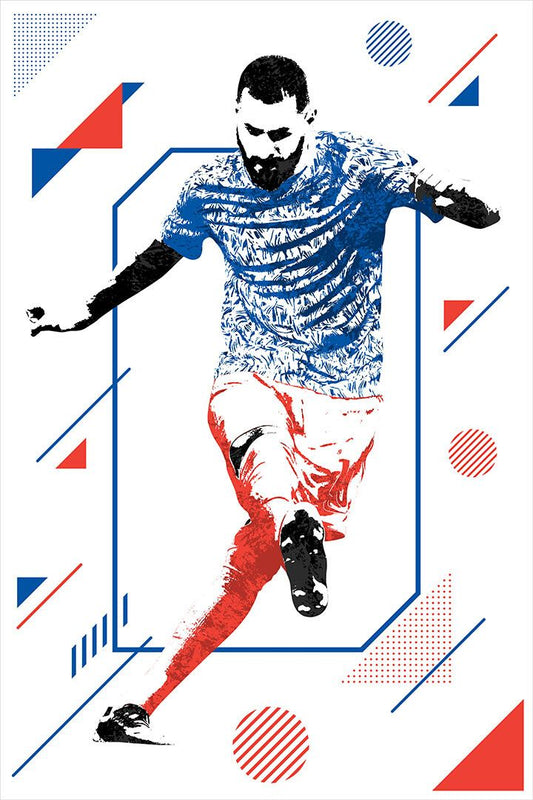 Karim Benzema French Football Soccer Athlete Wall Art Home Decor Poster