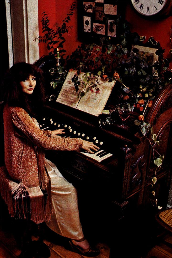 Kate Bush Playing Piano Vintage Painting Print Jigsaw Puzzle