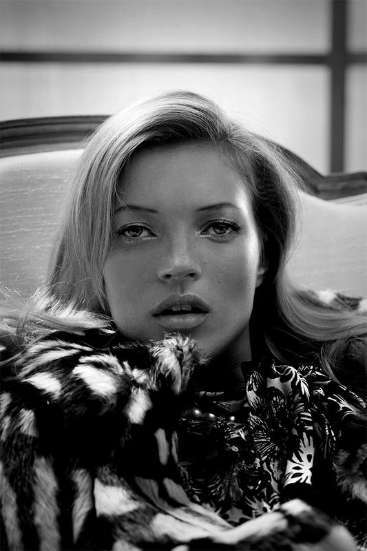 Kate Moss Super Model Beautiful Artist Black White Wall Art Home Poster