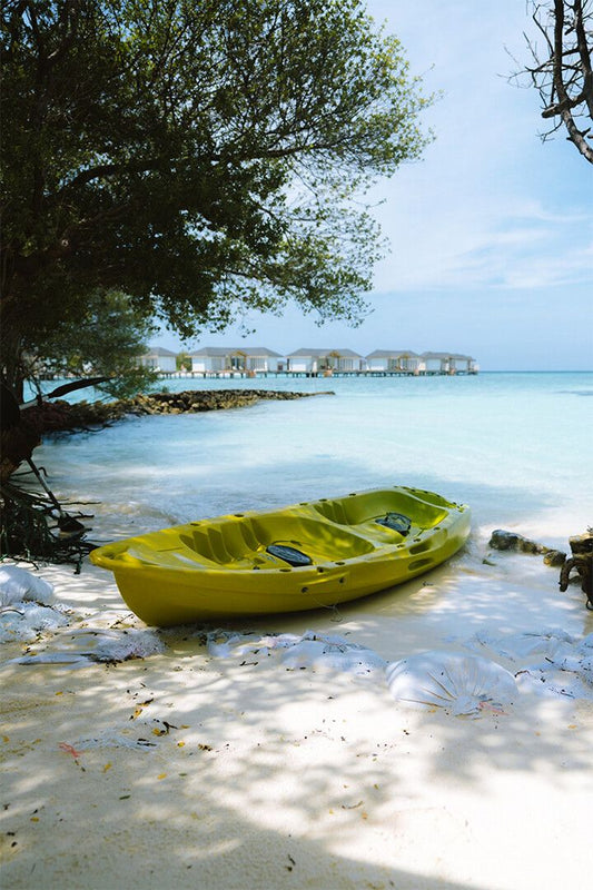 Kayaks On Beach Watercraft Sea Print Wall Art Home Decor Poster