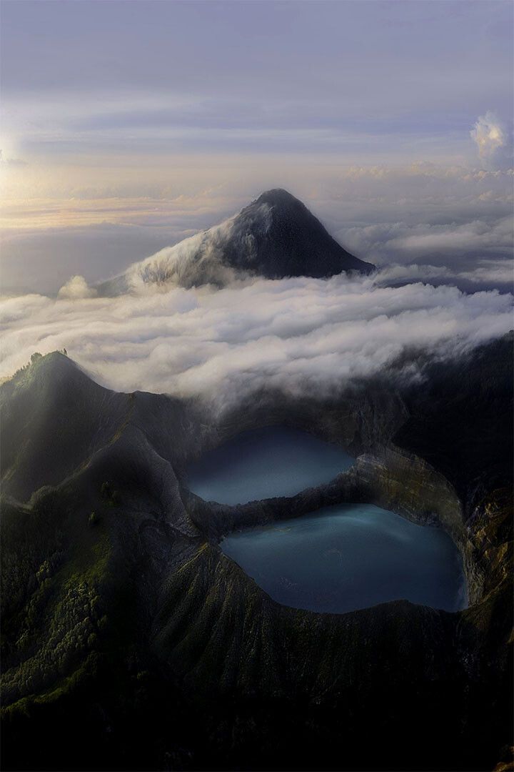 Kelimutu Crater Lake Water Nature Painting Jigsaw Puzzle