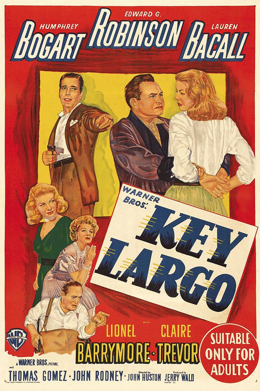 Key Largo Vintage Movie Crime Drama Film Noir Wall Art Home Poster