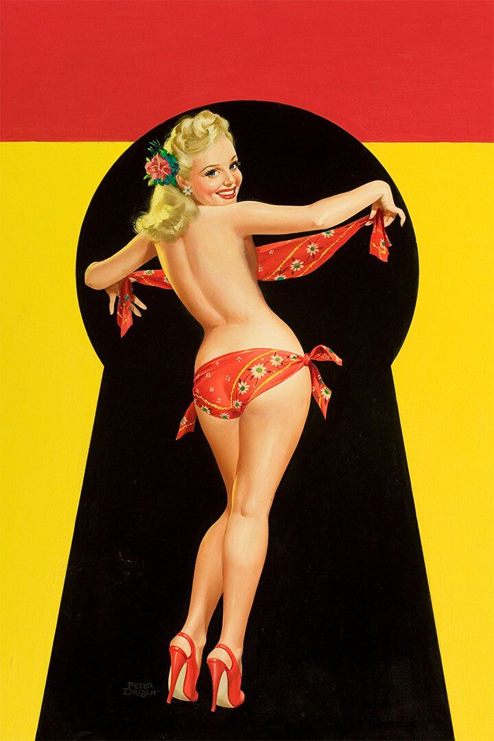 Keyhole Bandana 1951 Vintage Driben American Girl Pinup Jigsaw Puzzle