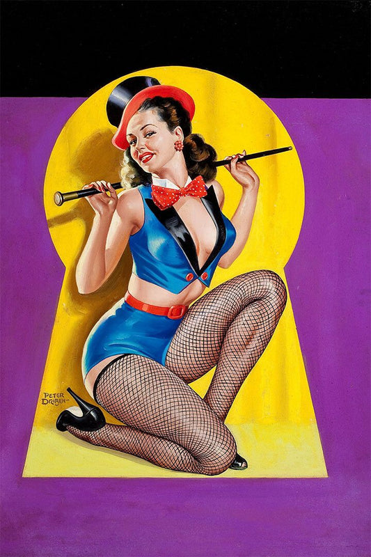 Keyhole Dancer 1950 Vintage American Girl Pinup Wall Art Decor Poster