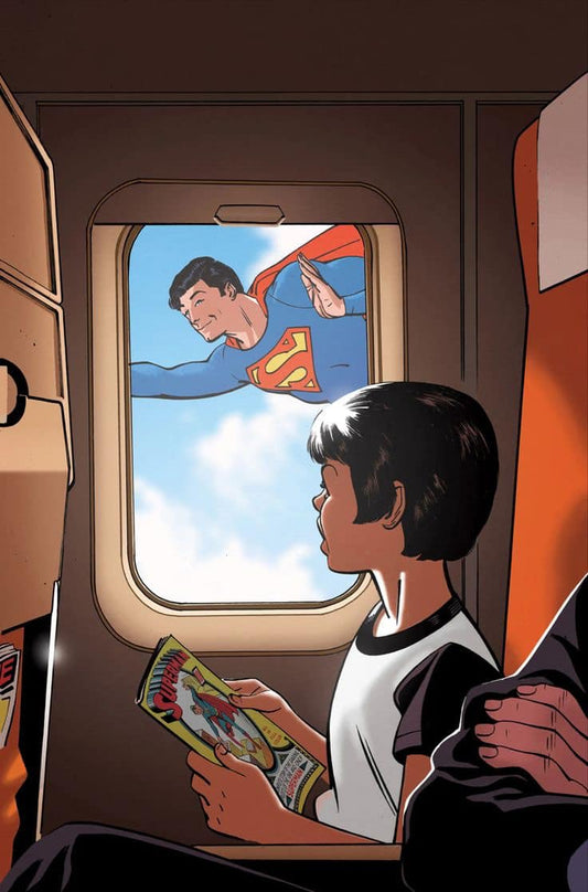 Kid Reading Comic On Airplane Print Poster
