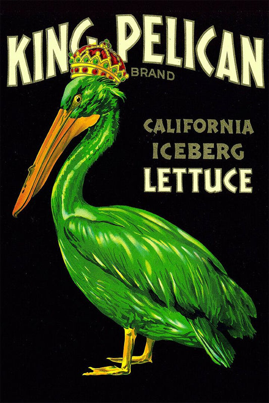 King Pelican California Lettuce Vintage Produce Wall Art Home Poster