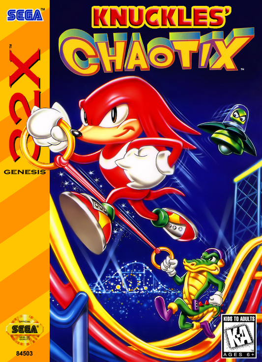 Knuckles Chaotix Sega 32X Print Poster
