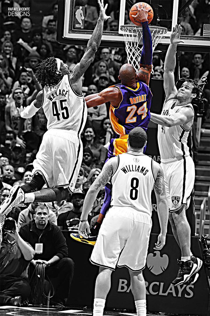 Kobe Bryant Dunk Basketball Player Sports Print Magnet