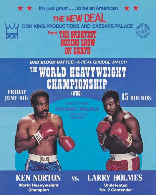 Larry Holmes Vs Ken Norton Glossy Magnet Champion Heavyweight Fight Print