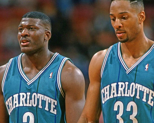 Larry Johnson And Alonzo Mourning Glossy Keychain Charlotte Hornets Keychain