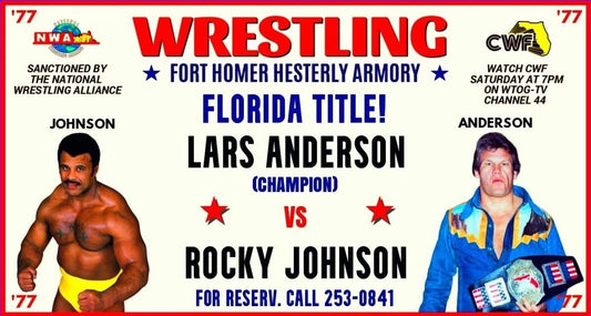 Lars Anderson V Rocky Johnson Magnet Wrestling Picture Wide Border