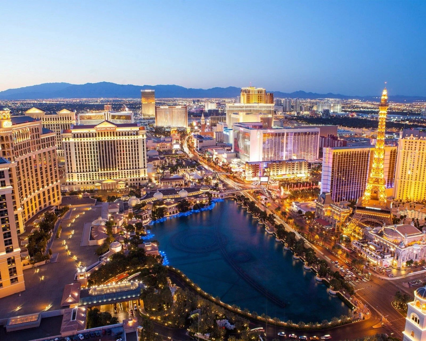 Las Vegas Strip Glossy Photo Print Bellagio Resort And Casino Poster