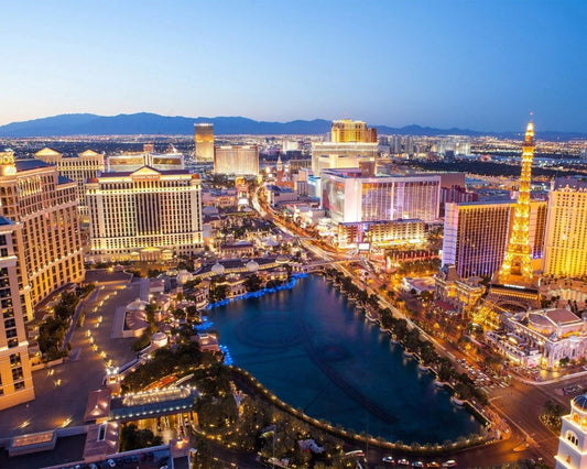 Las Vegas Strip Glossy Keychain Print Bellagio Resort And Casino Keychain