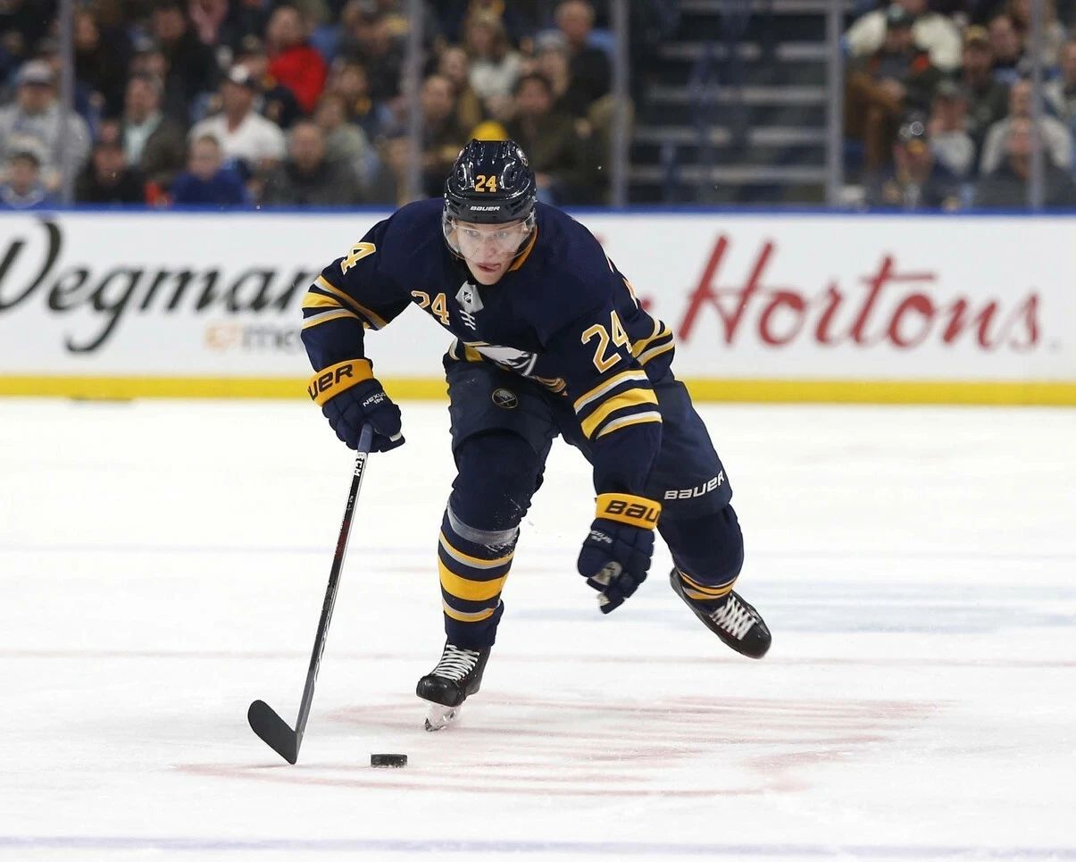 Lawrence Pilut Photo Hockey Buffalo Sabres Picture Nhl With Puck