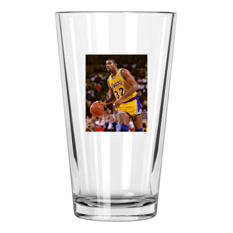 La Los Angeles Lakers Ervin Magic Johnson Photo Hof 02 Pint Beer Drinking Glass