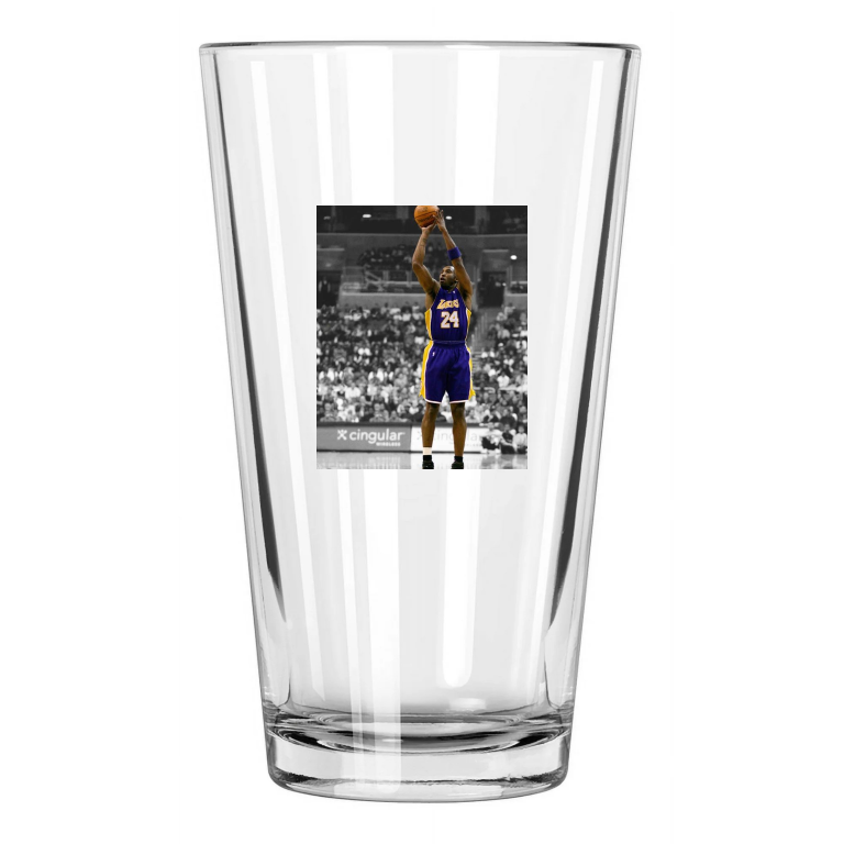 La Los Angeles Lakers Kobe Bryant Spotlight Basketball Pint Beer Drinking Glass