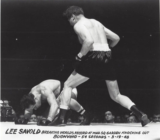 Lee Savold Ko'S Gino Buonvino Magnet Boxing Picture World Record