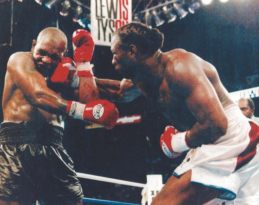 Lennox Lewis Vs Mike Tyson Photo Boxing Picture Hard Right By Lewis Color
