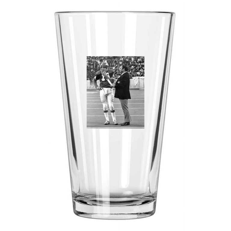 Len Dawson And Hank Stram Photo Kansas City Chiefs 2 Pint Beer Drinking Glass