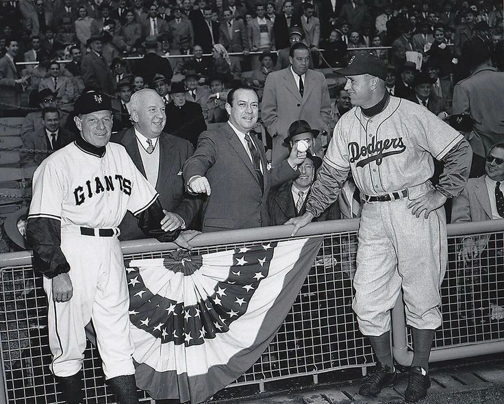 Leo Durocher & Walter Alston Photo Brooklyn Dodgers Giants Baseball Picture