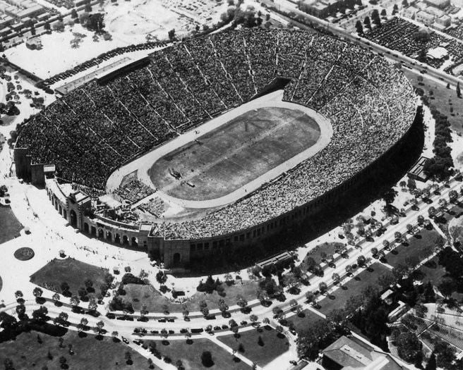Los Angeles Memorial Coliseum Glossy Keychain Stadium Print Aerial Keychain