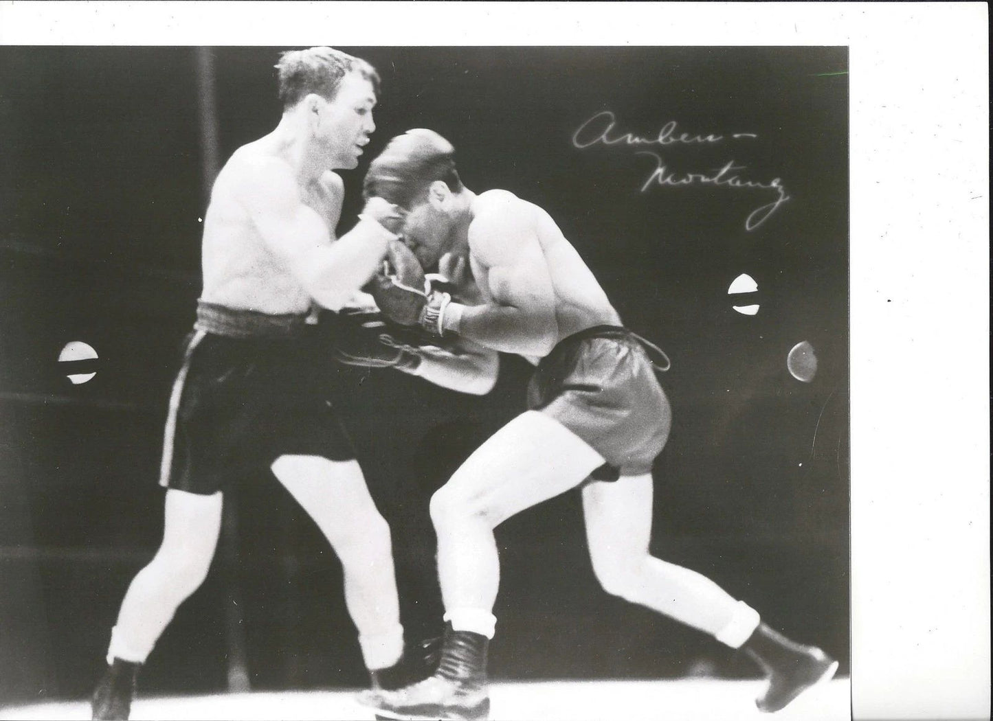 Lou Ambers Vs Pedro Montanez Photo Boxing Picture Bw