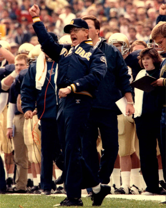 Lou Holtz Photo Notre Dame Fighting Irish Ncaa Football Game Celebration