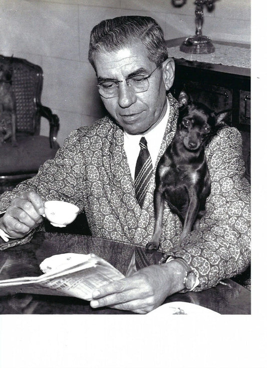 Lucky Luciano Magnet Mafia Organized Crime Mobster Mob Picture With Dog