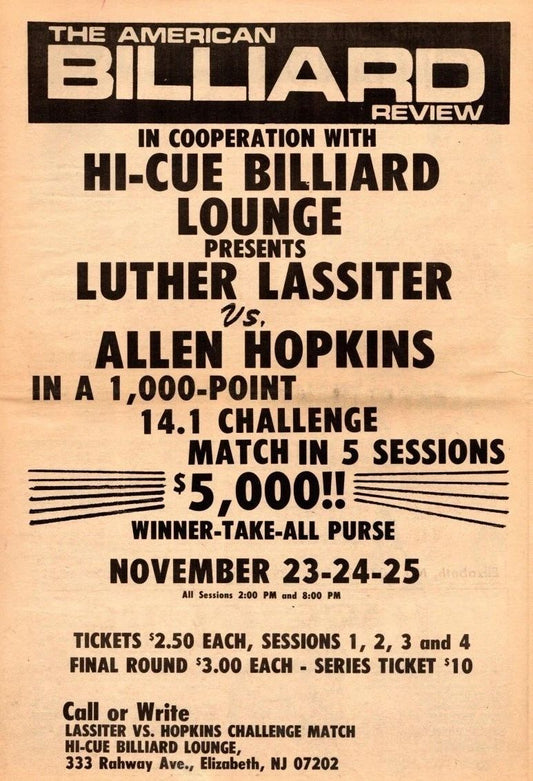 Luther Lassister V Allen Hopkins Magnet Billiards Pool Picture